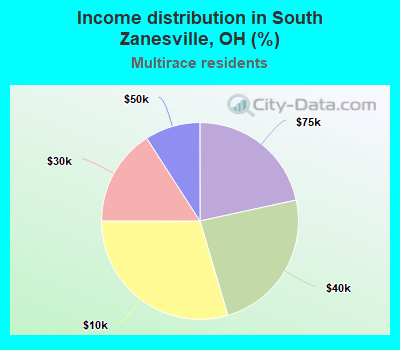 Income distribution in South Zanesville, OH (%)