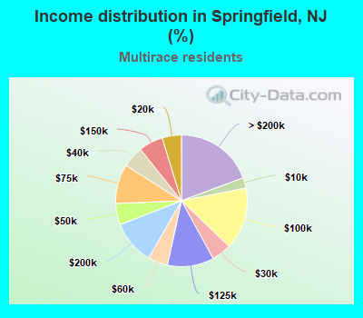 Income distribution in Springfield, NJ (%)