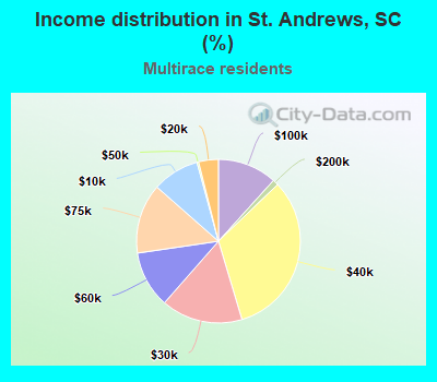 Income distribution in St. Andrews, SC (%)