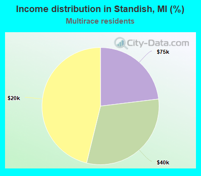 Income distribution in Standish, MI (%)