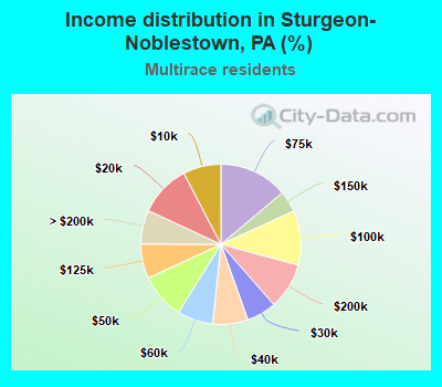 Income distribution in Sturgeon-Noblestown, PA (%)