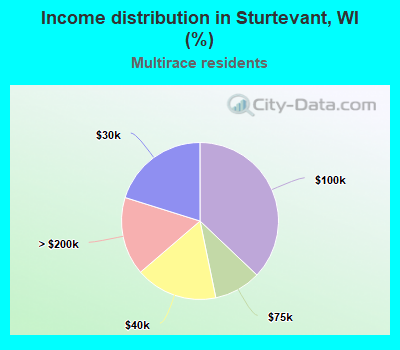 Income distribution in Sturtevant, WI (%)