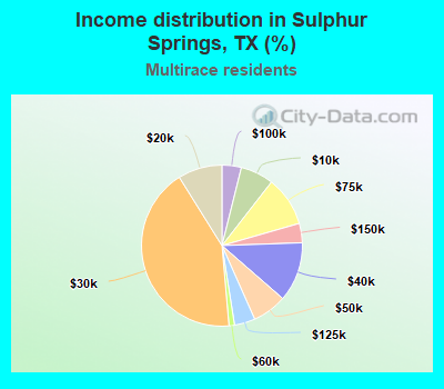 Income distribution in Sulphur Springs, TX (%)