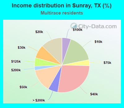 Income distribution in Sunray, TX (%)