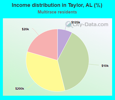 Income distribution in Taylor, AL (%)