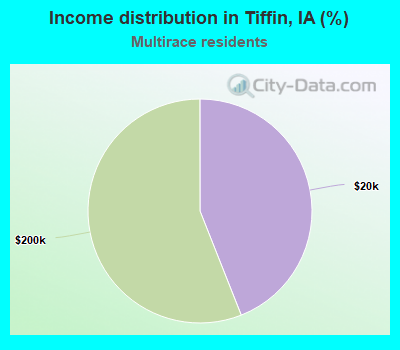 Income distribution in Tiffin, IA (%)