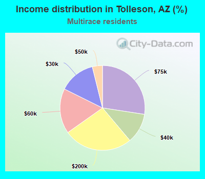 Income distribution in Tolleson, AZ (%)