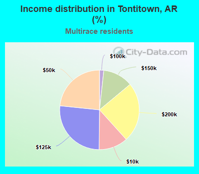 Income distribution in Tontitown, AR (%)