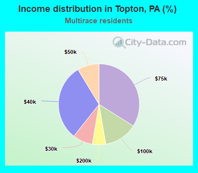 Income distribution in Topton, PA (%)