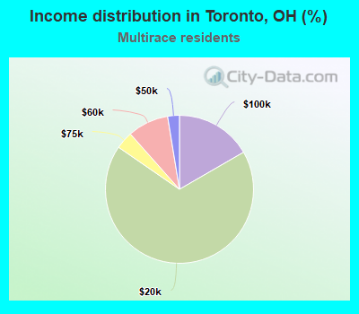 Income distribution in Toronto, OH (%)