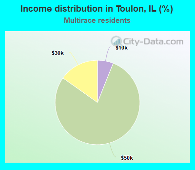 Income distribution in Toulon, IL (%)
