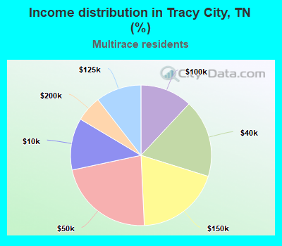 Income distribution in Tracy City, TN (%)