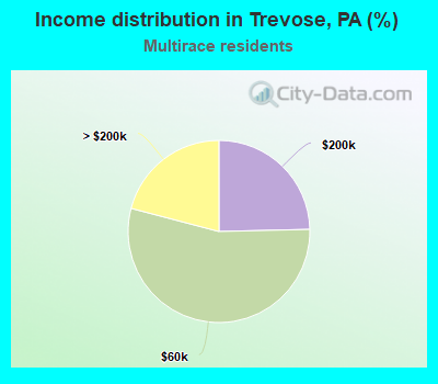 Income distribution in Trevose, PA (%)