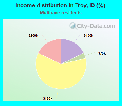 Income distribution in Troy, ID (%)