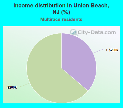 Income distribution in Union Beach, NJ (%)