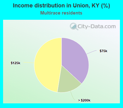 Income distribution in Union, KY (%)