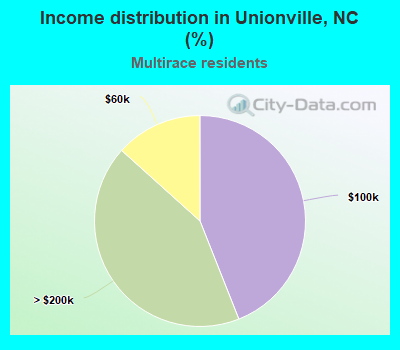 Income distribution in Unionville, NC (%)