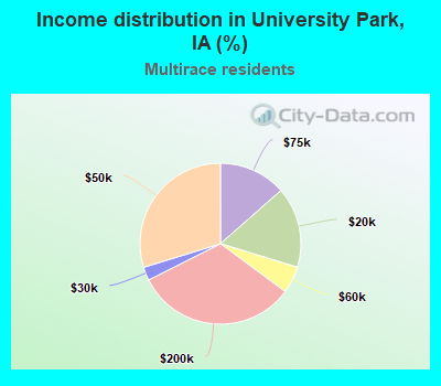 Income distribution in University Park, IA (%)