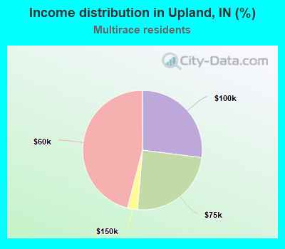 Income distribution in Upland, IN (%)