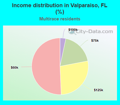 Income distribution in Valparaiso, FL (%)