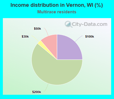 Income distribution in Vernon, WI (%)