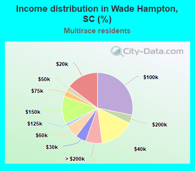 Income distribution in Wade Hampton, SC (%)