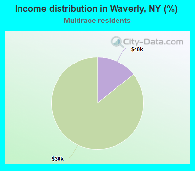 Income distribution in Waverly, NY (%)