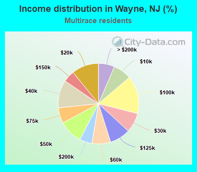 Income distribution in Wayne, NJ (%)