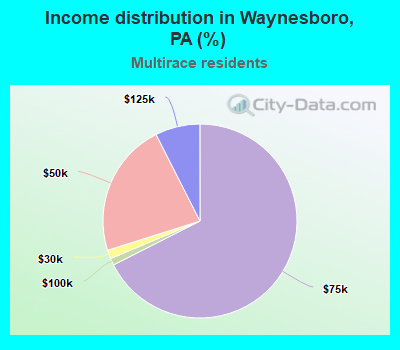 Income distribution in Waynesboro, PA (%)