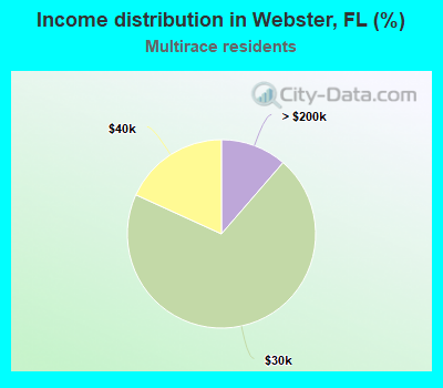 Income distribution in Webster, FL (%)