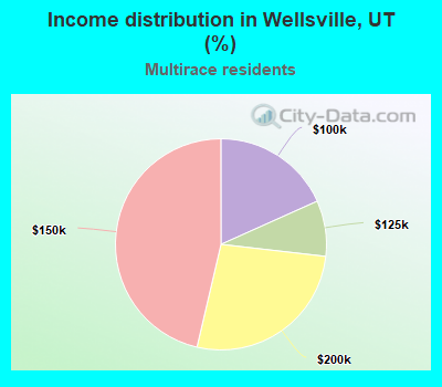 Income distribution in Wellsville, UT (%)