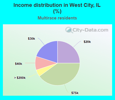 Income distribution in West City, IL (%)