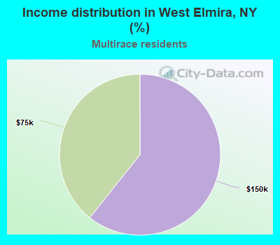 Income distribution in West Elmira, NY (%)