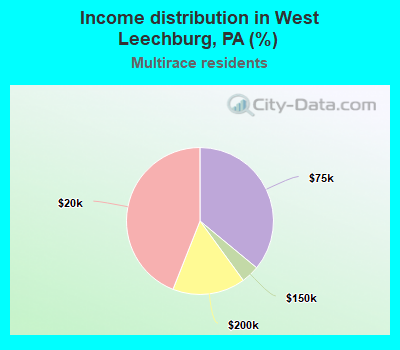 Income distribution in West Leechburg, PA (%)