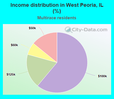 Income distribution in West Peoria, IL (%)