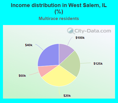Income distribution in West Salem, IL (%)