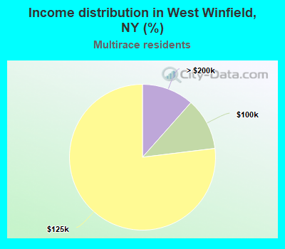 Income distribution in West Winfield, NY (%)