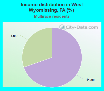 Income distribution in West Wyomissing, PA (%)