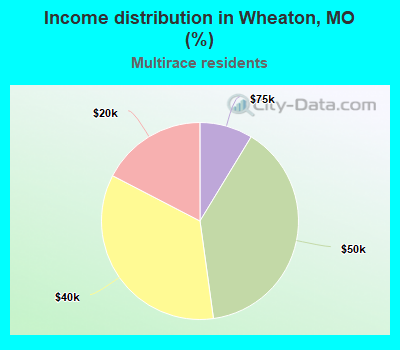 Income distribution in Wheaton, MO (%)