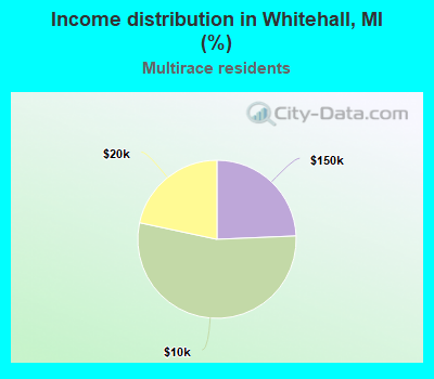 Income distribution in Whitehall, MI (%)