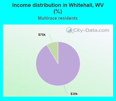 Income distribution in Whitehall, WV (%)