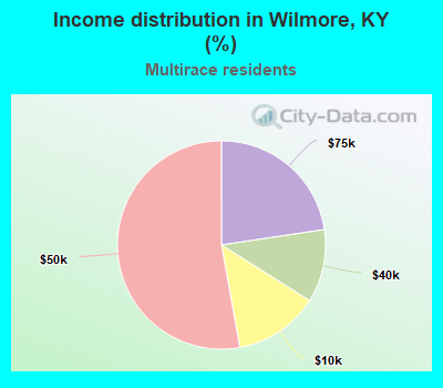 Income distribution in Wilmore, KY (%)