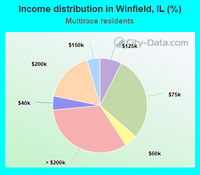 Income distribution in Winfield, IL (%)