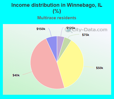 Income distribution in Winnebago, IL (%)