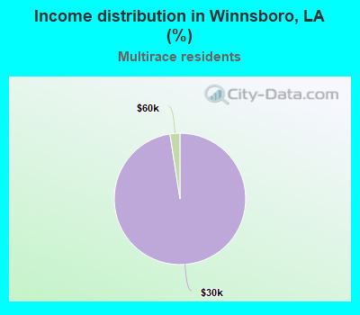 Income distribution in Winnsboro, LA (%)