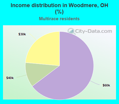 Income distribution in Woodmere, OH (%)