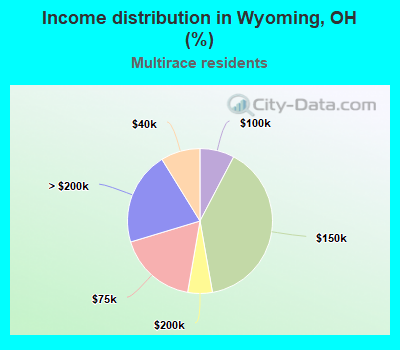 Income distribution in Wyoming, OH (%)