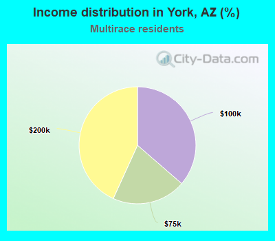 Income distribution in York, AZ (%)