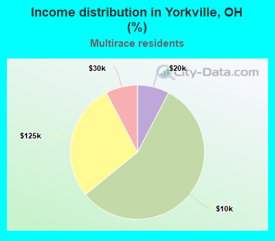 Income distribution in Yorkville, OH (%)