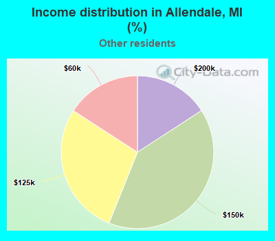 Income distribution in Allendale, MI (%)